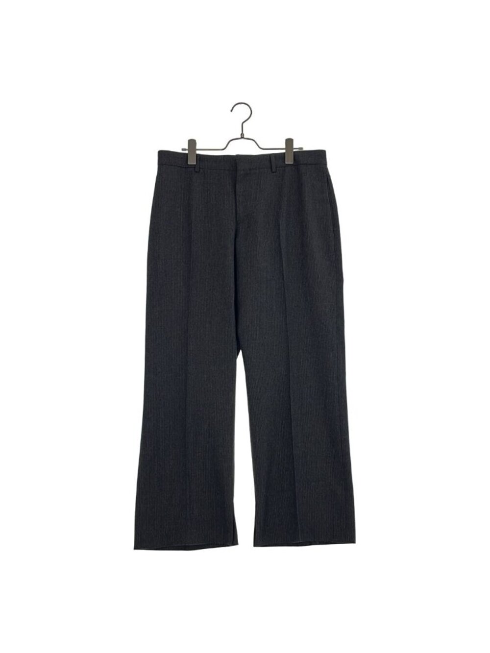 Celine Wool Striped Wide Trousers Gray Pants 48